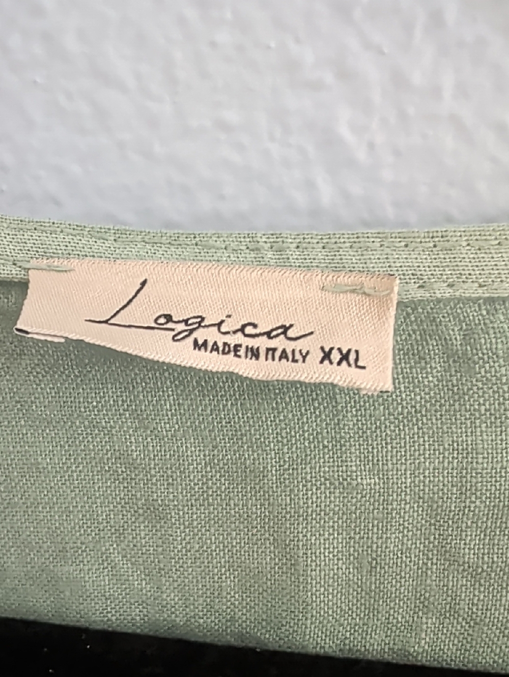 Logica Light Sage Green V-Neck Linen Italy Maxi Dress - Picture 3 of 8